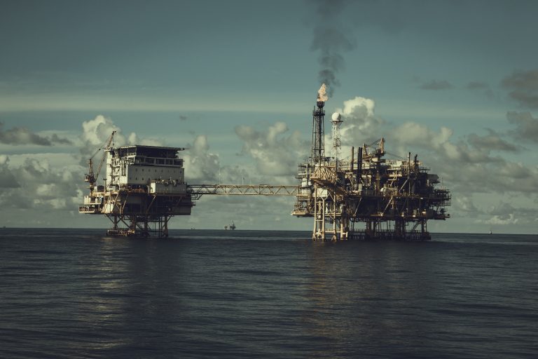 Offshore platform Industry in the sea is a natural oil and gas p